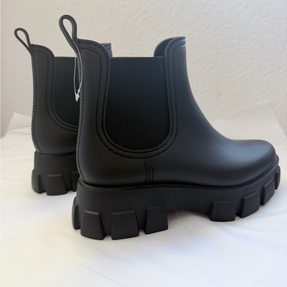 Jeffrey Campbell rubber Black Ankle Booties size 10